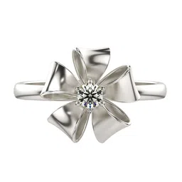 VALANOVA White Gold Plated Sterling Silver 0.11 Ct Lab Grown Diamond Ring-picture-34
