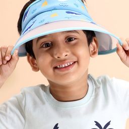 Babyhug Free Size Baseball Cap Whales Print - Blue-image-21