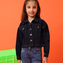 Tales & Stories Pure Cotton Full Sleeves Solid Regular Fit Washed Jacket - Black-image-4