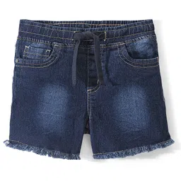 Pine Kids Denim Washed Knit Mid Thigh Length Shorts - Blue-picture-18