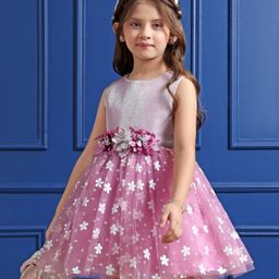 Mark & Mia Sleeveless Party Frock With Floral Corsage - Multicolor-picture-28