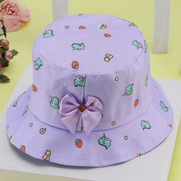 PASSION PETALS Dinosaur Printed  Summer Cotton Cap - Purple-27