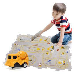 YAMAMA Construction Puzzle Rail Car Toys For Kids DIY Assembling Electric Puzzle Rail Car Building Toys 13 pcs  Multicolor-15