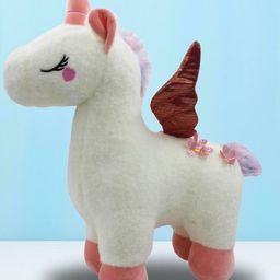 Tickles Rainbow Wings Unicorn Horse Soft Stuffed Plush Animal Toy for Kids Birthday Gifts (Size: 40 cm Color: White)-10