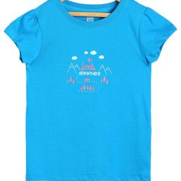 MINI KLUB Cotton Half Sleeves Little Adventurer Text Printed Top - Blue-image-70