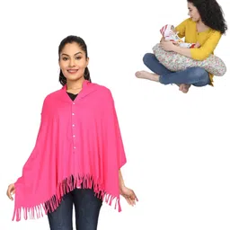 nene MultiPurpose Knitted Breastfeeding Shawl & Pillow Combo - Pink-picture-24