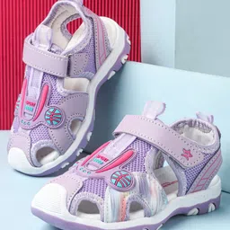 Cute Walk by Babyhug Velcro Closure Sandals - Purple-picture-5