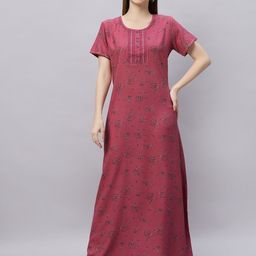 QUIRA Women Printed Maxi Nightdress-image-21