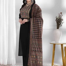 Vbuyz Women Regular Mirror Work Pure Cotton Kurta with Palazzos & With Dupatta-37