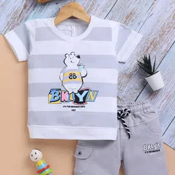 Toonyport Boy Printed Pure Cotton T-shirt with Shorts Clothing Sets-image-59