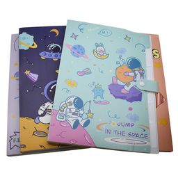 Asera 4 Pcs Astronaut Space Theme File Folder with 6 Pockets - Multicolour image 4