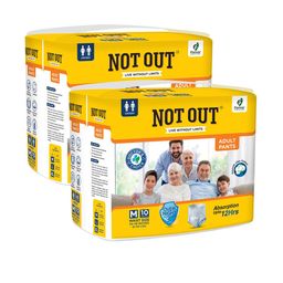 Not Out Set Of 2 3D Core Technology Diapers - 10 Pieces Each - M-24