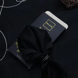 PELUCHE Men Black Solid Pocket Square-image-44