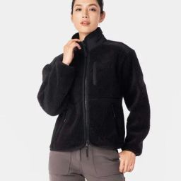 QUECHUA By Decathlon Black Plain Fleece Jacket-image-82