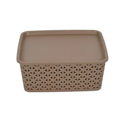 Kuber Industries Set Of 3 Brown & Beige Textured Small Size Multipurpose Organisers image 5