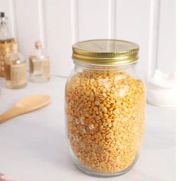 NATURALLY YOURS Transparent Glass Stogare Jar With Tin Lid 1000 ml-24