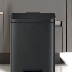 Obsessions Black Steel Fingerprint Resistant Step Medium Dustbin With Liner - 12 L-image-22
