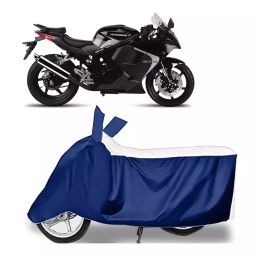 Auto Pearl Bike Cover for Hyosung GT250R (White & Blue)-48