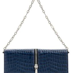 Miraggio Blue Sia Animal Effect Medium Faux Leather Clutch-picture-23