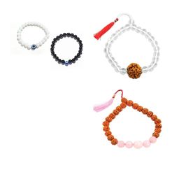 Divine souvenirs Unisex Set Of 4 Artificial Beaded Elasticated Bracelets image 1