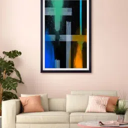 999store Black & Green Abstract Printed Canvas Painting-37