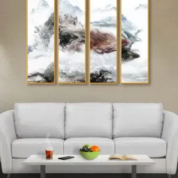 999store White & Grey Abstract Multi Frame Painting-46