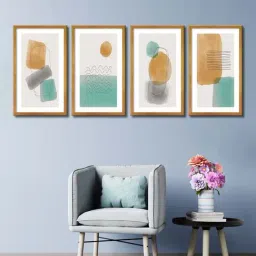 999store Grey & Green Abstract Canvas Wall Painting-15