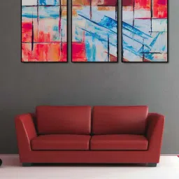 999store Red & Blue Printed Mountains Paintings - Set of 3-3
