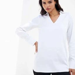 SALT Attire White Plain Top-image-2