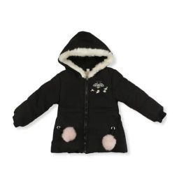 Passion Petals Kids Black Quilted Jacket-image-28