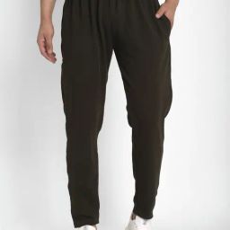 Jainish Olive Green Cotton Regular Fit Trackpants-image-46