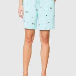 Van Heusen Turquoise Printed Shorts-image-89