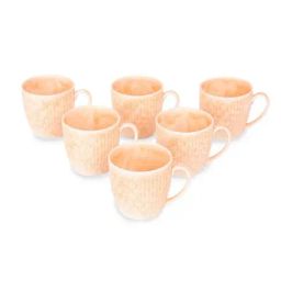 Home4U Orange Bone China 7 cm Mug (0.19 L) - Set of 6-image-27
