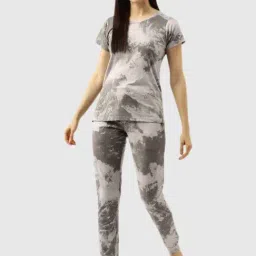 Clt.s Grey Tie Dye Print Pajama Set-picture-36