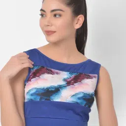Clovia Blue Tie-Dye Crop Top-image-14