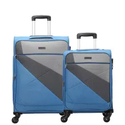 Carriall Blue 4 Wheel Medium Soft Cabin Trolley Set of 2 - 68 cm-image-86
