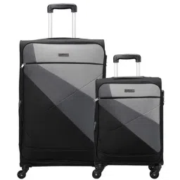 Carriall Black 4 Wheel Large Soft Cabin Trolley Set of 2 - 78 cm-image-1
