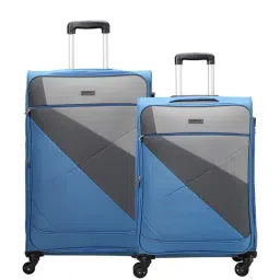 Carriall Blue 4 Wheel Large Soft Cabin Trolley Set of 2 - 78 cm-image-81