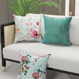 Bianca Suzane Mint Green & Pink Microfibre Cushion Cover - Set of 3-image-39