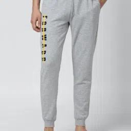 Peter England Grey Cotton Regular Fit Printed Joggers-image-56