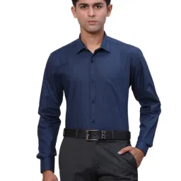 Park Avenue Blue Slim Fit Texture Shirt-picture-13