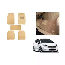 Auto Pearl Heavy Duty Anti Slip Noodle Nomad Style Car Floor Mats Set of 5 Beige for Punto-image-4