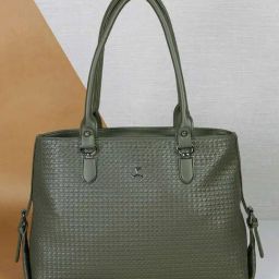 Mochi Green Textured Medium Tote Handbag-19