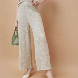 Code By Lifestyle Off White Regular Fit Textured Trousers-34