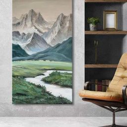 999Store Multicolor Canvas Mountain Landscape Art With Serene Natural Large Painting-image-11