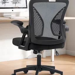 DROGO Ergonomic Black High Back Mesh Adjustable Seat Rocking & Flip Up Armrest Study Chair-picture-25