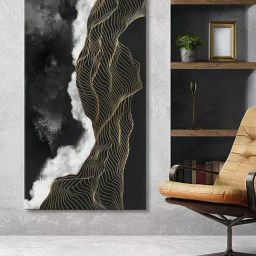 999Store Black Canvas Mountains Art Painting-image-60