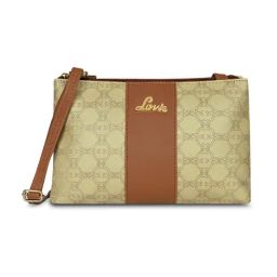 Lavie Beige Mono Lynn Logo Small Leather Cross Body Bag-10