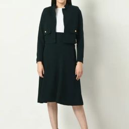 Exude Women Green Regular Fit Formal Suits-image-50