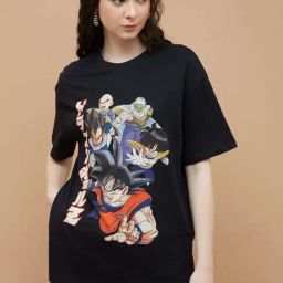 Ginger By Lifestyle Black Cotton Regular Fit Printed T-Shirt-picture-18
